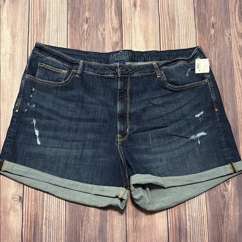 Arizona Jean Company Blue Jean Shorts with Distressed Details